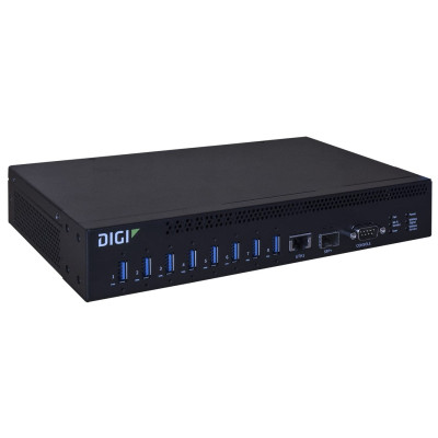 Digi AW08-G300 AnywhereUSB 2 Plus Hub with Dual USB 3.1 Gen 1 ports, single 10M/100M/1G Ethernet, 5VDC